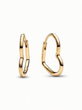 Asymmetrical Heart Hoop Earrings